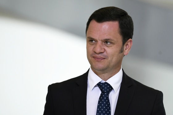 DF - Brasilia - 27/09/2021 - BRASILIA, NATIONAL DAY OF STRUGGLE FOR PEOPLE WITH DISABILITIES - The minister of justice and public security, Anderson Torres, this Monday, September 27, during a ceremony alluding to the national day of struggle for people with disabilities held at the Palacio do Planalto. Photo: Mateus Bonomi/AGIF (via AP)