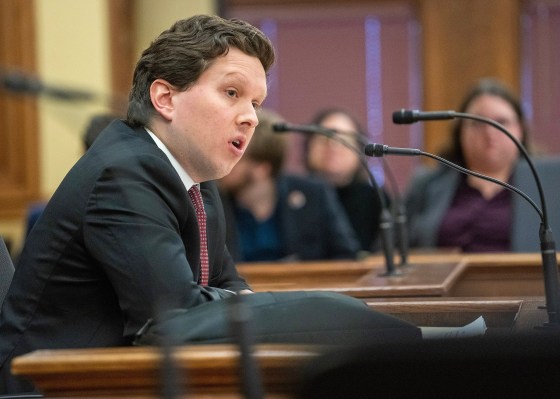 Anthony LoCoco, deputy counsel at Wisconsin Institute for Law & Liberty, testifies on Jan. 12, 2023, during a meeting by the Joint Committee on Administrative Rules at the Capitol in Madison, Wis.