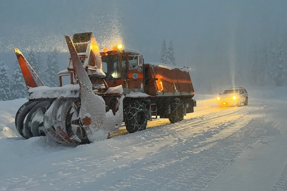 This Saturday, Dec 31, 2022, photo released by Caltrans District 3, California Department of Transportation crews clear the road on Highway 50 over Echo Summit for avalanche control work in South Lake Tahoe, Calif. Highway 50 is now back open to traffic. Interstate 80 remains closed. California was drying out and digging out on Sunday, Jan. 1, 2023, New Year's Day after a powerful storm brought drenching rain or heavy snowfall to much of the state, snarling traffic and closing highways.