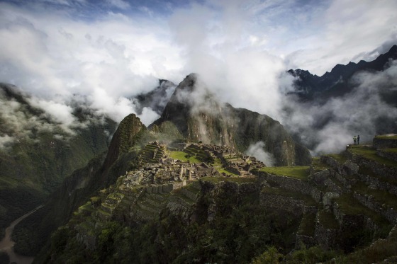 The Inca ruins of the Machu Picchu sanctuary near Cusco, Peru.