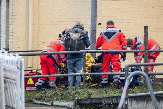 Image: Emergency services work at Brokstedt station in Brockstedt, Germany on Jan. 25, 2023.