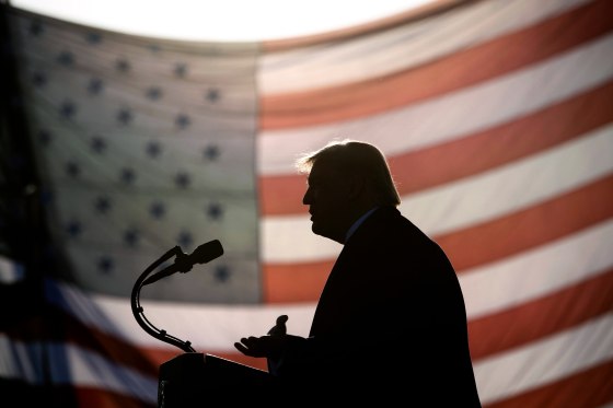 Image: Then-President Donald Trump speaks at a campaign rally in Minnesota on Sept. 18, 2020.