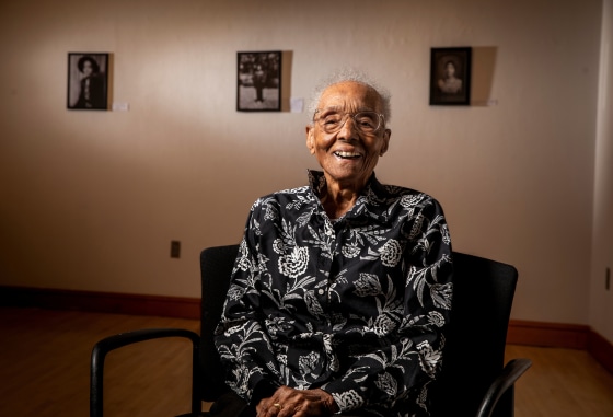 Edith Renfrow Smith in the newly rededicated Smith Gallery