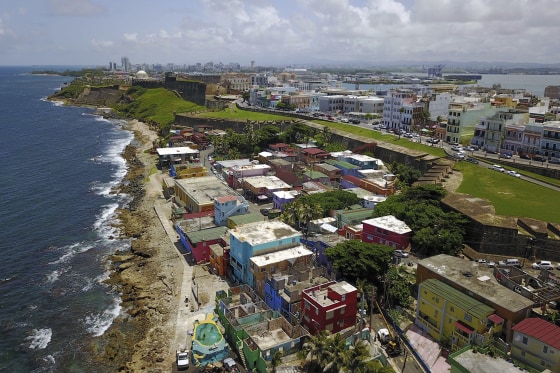 An aerial view of La Perla, in San Juan, 