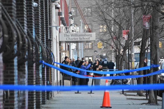 The New York Police Department and other agencies responded to the scene including ambulances.