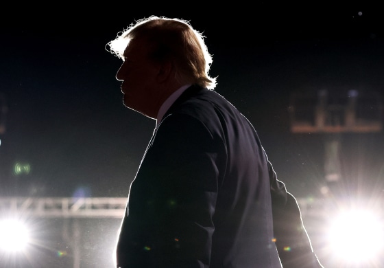 Former President Donald Trump speaks during a rally in Minden, Nev.