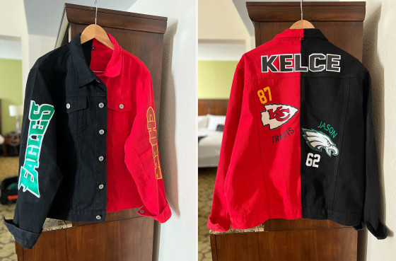 A Maryland woman made Donna Kelce's viral split Super Bowl outfit