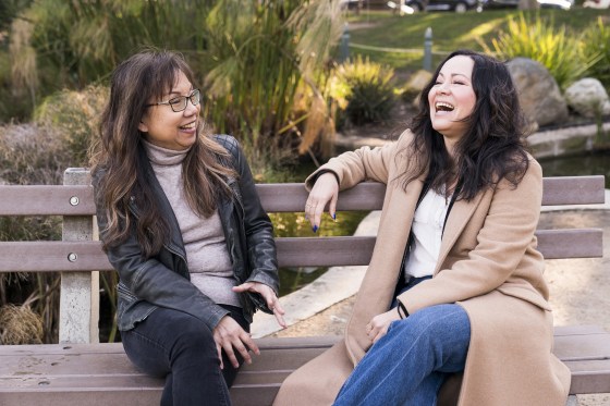 Anna Wong, niece of the late actress Anna May Wong, left, and Shannon Lee, daughter of the late martial arts actor Bruce Lee, in Santa Monica, Calif., on March 7, 2023.