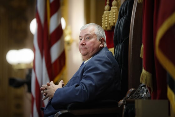 Then-Ohio House Speaker Larry Householder at the head of a legislative session in Columbus, Ohio, in 2019.