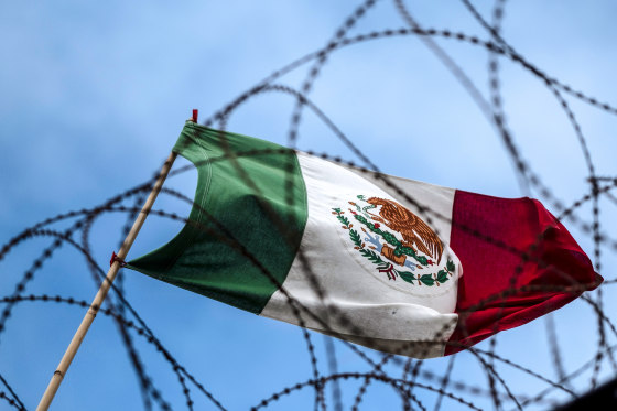 A Mexican flag at the U.S.-Mexico border in Playas de Tijuana, Baja California state, Mexico in 2020.