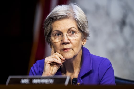 Sen. Elizabeth Warren, D-Mass., attends the Senate Banking, Housing, and Urban Affairs Committee hearing on March 7, 2023.