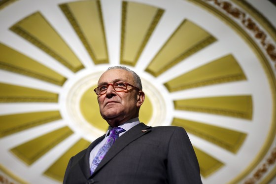 Charles Schumer during a news conference at the U.S. Capitol