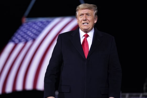 President Donald Trump speaks during a campaign rally for Sen. Kelly Loeffler, R-Ga., and David Perdue at Dalton Regional Airport, Monday, Jan. 4, 2021, in Dalton, Ga.
