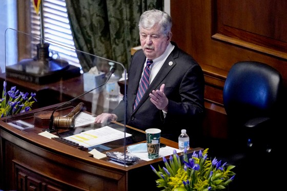Tennessee Lt. Gov. Randy McNally presides over the Tennessee Senate on Jan. 12, 2021, in Nashville.