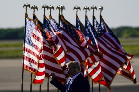 Former President Donald Trump holds a rally in Waco, Texas, on March 25, 2023.