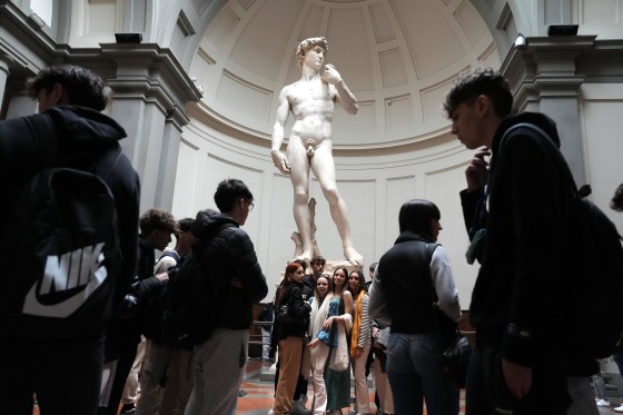 The Florence museum and the city's mayor are inviting parents and students from a Florida charter school to visit and see Michelangelo's sculpture of David. The invitation comes after the school principal was forced to resign following parental complaints that an image of the nude Renaissance masterpiece was shown to a sixth-grade art class.