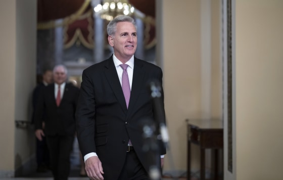 Kevin McCarthy during a press conference at the Capitol