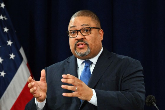 Manhattan District Attorney Alvin Bragg  at a press conference to discuss his indictment of former President Donald Trump, in New York, on April 4, 2023.  