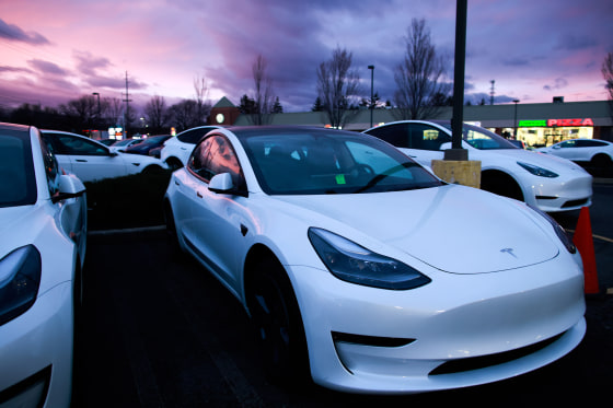 A Tesla Service Center in Paramus, N.J., on Feb. 17, 2023.