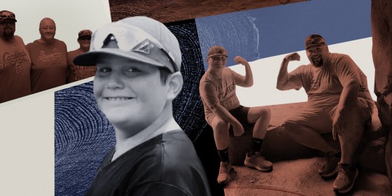 Photo collage of Terry Badger III and his family.