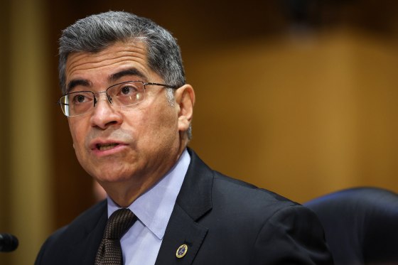 Health and Human Services Secretary Xavier Becerra testifies before the Senate Finance Committee on March 22, 2023.