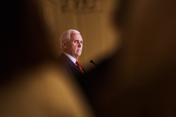 Former Vice President Mike Pence in Yorba Linda, Calif., on April 19, 2023.