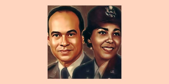 Army Lt. Gen. Arthur J. Gregg and Army Lt. Col. Charity Adams.
