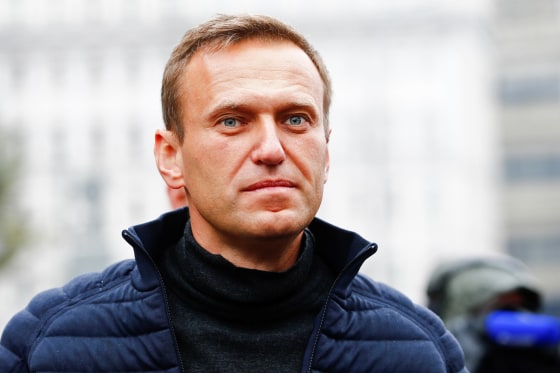 Alexei Navalny at a rally in Moscow, Russia