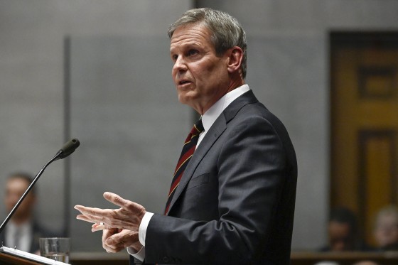 Gov. Bill Lee delivers his State of the State Address in the House Chamber in Nashville, Tenn.