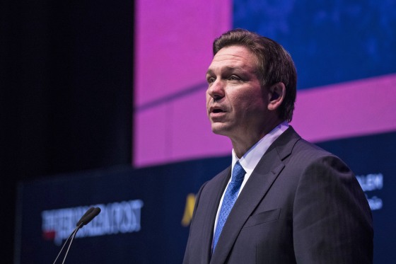 Florida Gov. Ron DeSantis speaks on April 27, 2023 in Jerusalem.