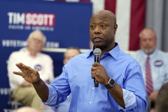 Tim Scott at a town hall in Charleston, S.C.