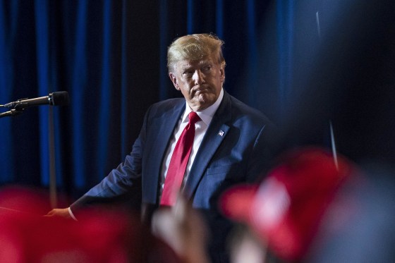 Former President Donald Trump speaks in Manchester, N.H.