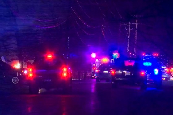 Emergency personnel respond to a chemical explosion at an industrial park in Massachusetts on May 4, 2023.