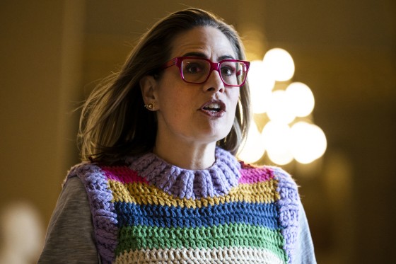 Sen. Kyrsten Sinema, I-Ariz., at the Capitol on May 3, 2023.