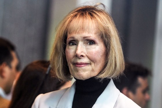 Magazine Columnist E. Jean Carroll arrives for her civil trial against former President Donald Trump at Manhattan Federal Court on May 08, 2023 in New York City. Attorneys for E. Jean Carroll and Donald Trump are set to give closing arguments Monday morning in the battery and defamation trial against the former president in Manhattan federal court. 