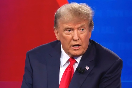 Former President Donald Trump participates in a CNN Town Hall at Saint Anselm College in N.H., on May 10, 2023.