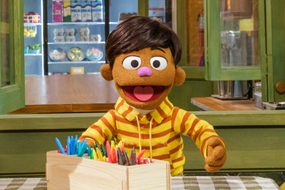 TJ on Sesame Street.