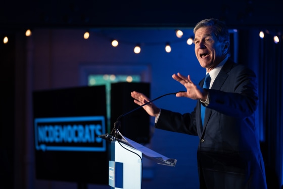 Gov. Roy Cooper speaks in Raleigh, N.C.