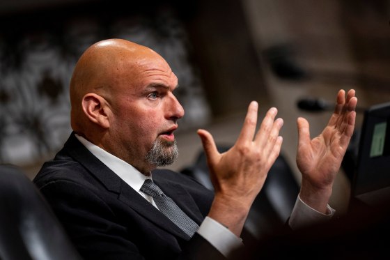 Sen. John Fetterman, D-Pa., during a hearing in Washington on Tuesday, May 16, 2023.