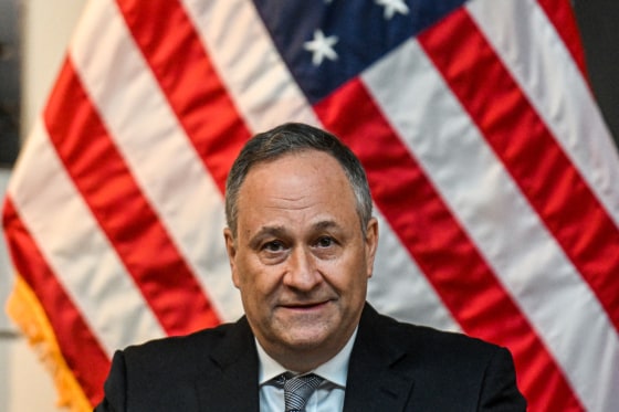 Second gentleman Douglas Emhoff in Krakow, Poland, on Jan. 28, 2023.