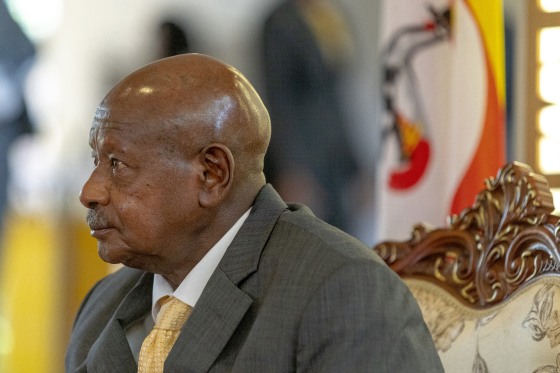 Yoweri Museveni during an interview in Pretoria, South Africa