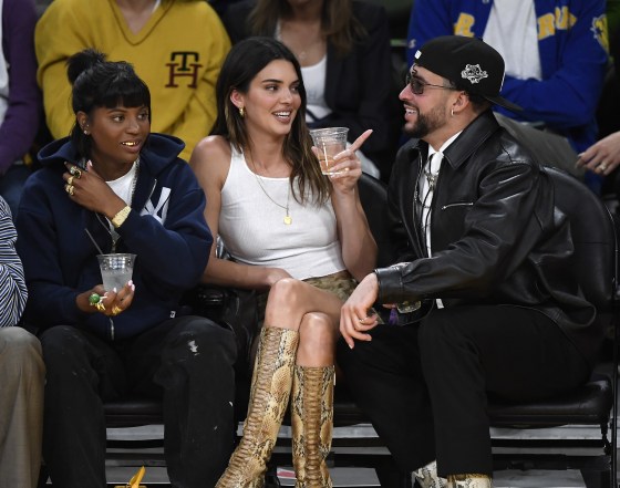 Kendall Jenner is all smiles while seen courtside with new boyfriend Bad  Bunny at the Lakers game in Los Angeles-120523_9