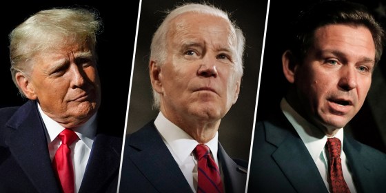 Former President Donald Trump, President Joe Biden and Florida Gov. Ron DeSantis.