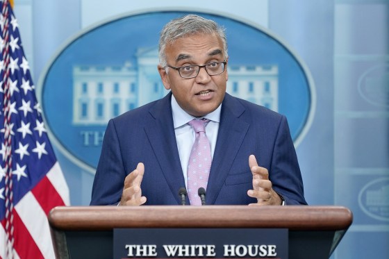 FILE - White House COVID-19 Response Coordinator Ashish Jha speaks during the daily briefing at the White House in Washington, Tuesday, Oct. 25, 2022. Ashish Jha, the White House’s point person on the COVID-19 response, will depart from the administration next week. A White House official said Jha will return to Brown University, where he had served as the dean of the university’s school of public health before joining the White House as its COVID-19 coordinator in April 2022.