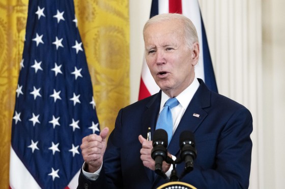 President Joe Biden speaks in the East Room of the White House