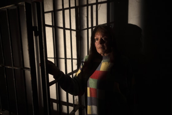 Julieta Gonzalez inside the Banfield Pit, where the Argentine military dictatorship held her for a month, in Buenos Aires, Argentina