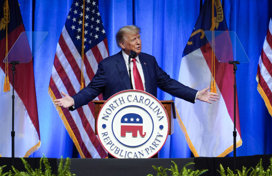 Donald Trump during the North Carolina Republican Party Convention in Greensboro, N.C.