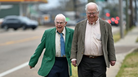 Brothers Donald, left, and Oliver Triplett in Forest, Miss.