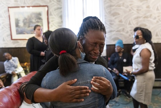 Mabel Alvarez Benedicks, mother of Anadith Tanay Reyes Alvarez, during the wake for her daughter on June 16, 2023, in New York, who died in the custody of U.S. Border Patrol.