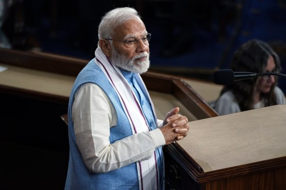 Image: India's Prime Minister Narendra Modi addresses a joint meeting of Congress, at the Capitol on June 22, 2023.